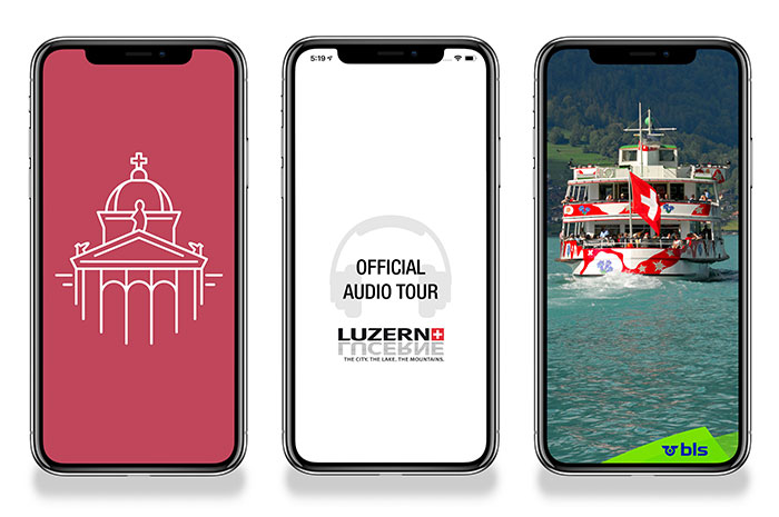 Une sélection d'applications pour smartphones pour les visites guidées de la ville, les visites guidées et les promenades en bateau, créées avec le Tour App Maker